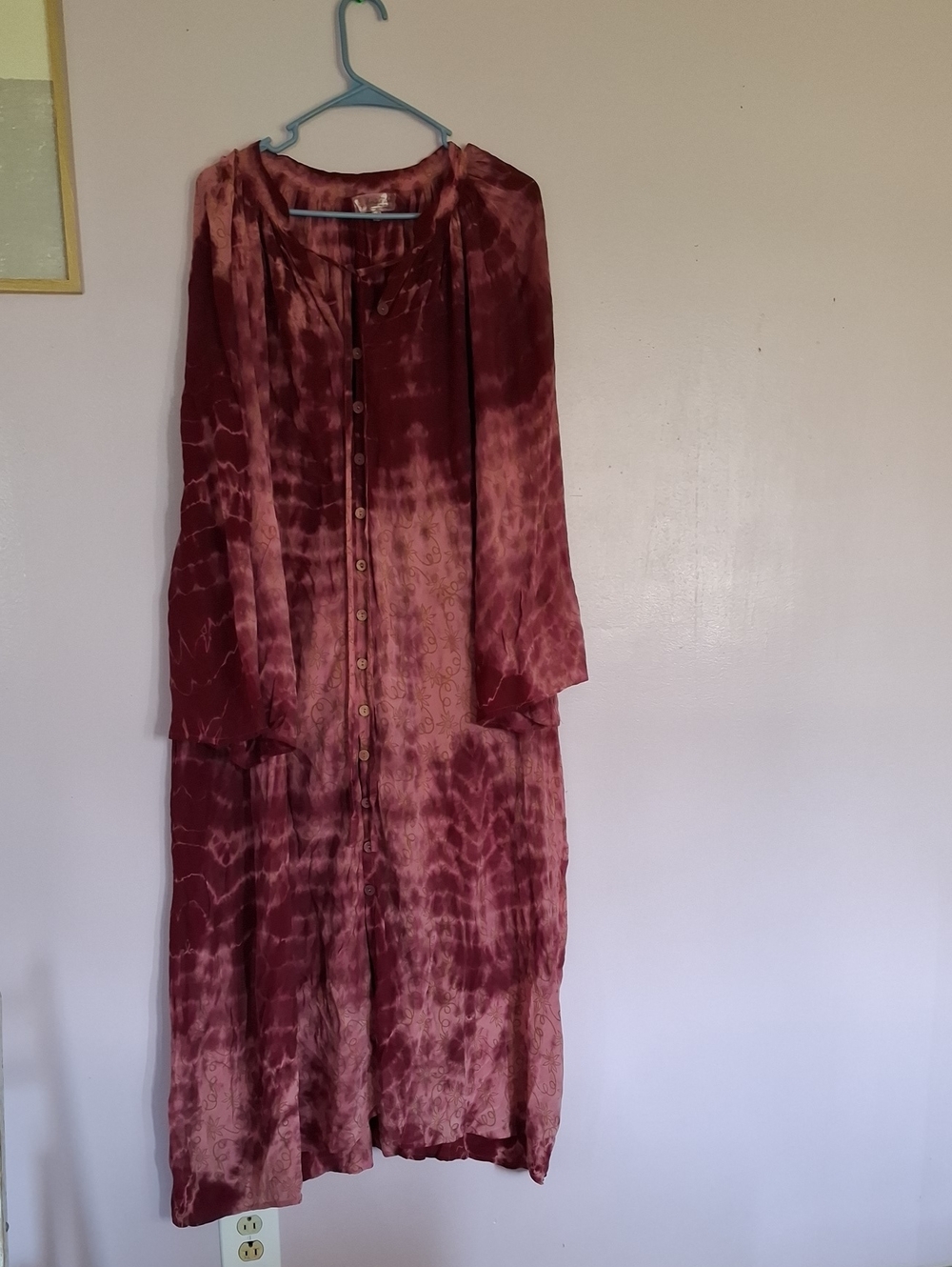 Kantha Bae Vintage Silk Crepe Duster Kimono Free Size”